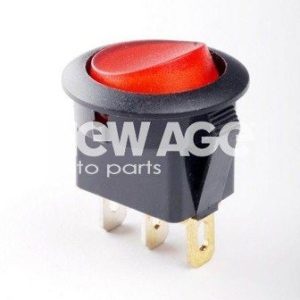 Wyłącznik podświetlany okrągły czerwony12V 20A